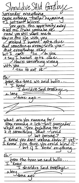 Lyrics to Should've Said Goodbye by Future 86